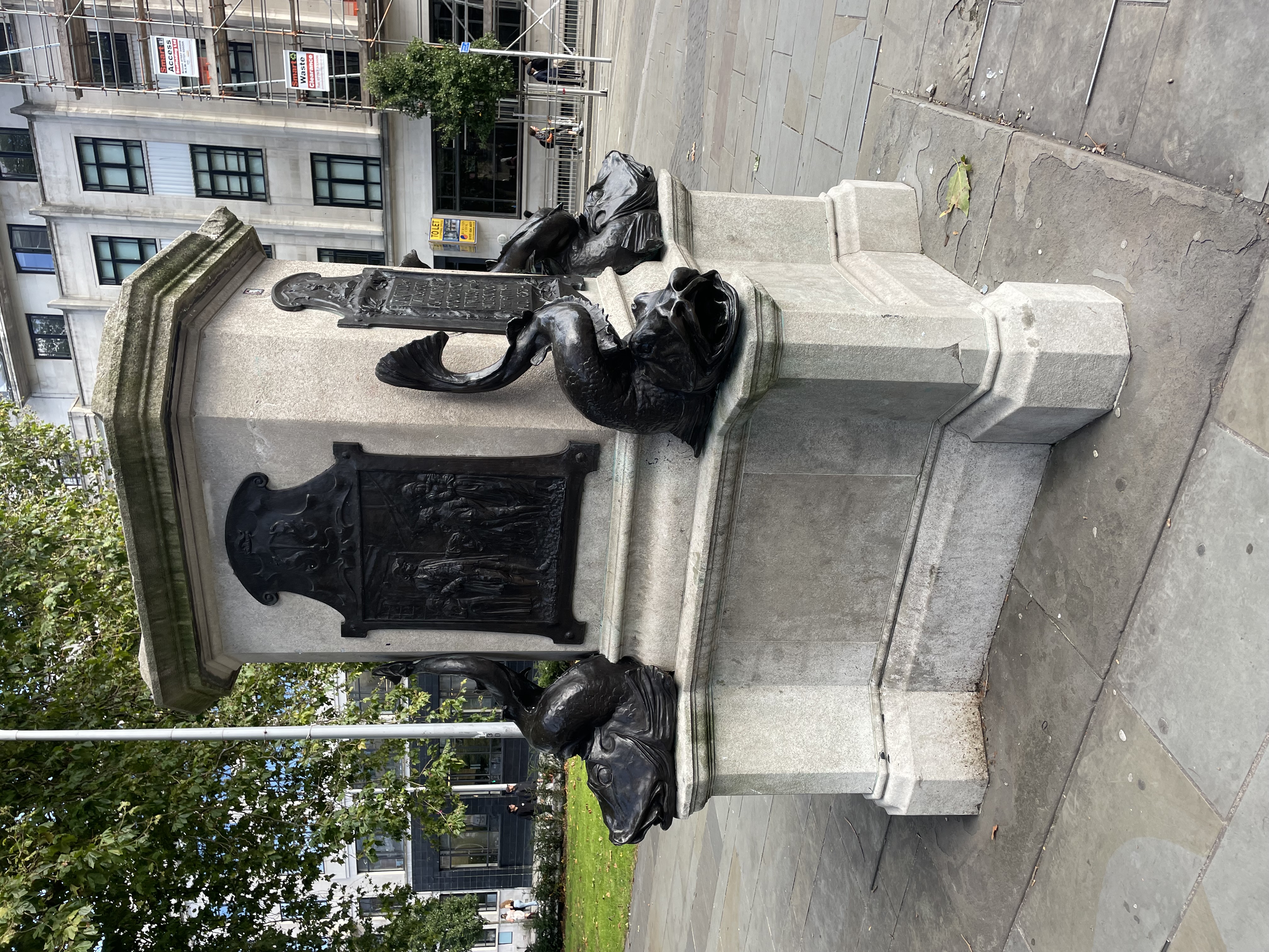 Plinth where statue of Edward Colston previously stood, Bristol