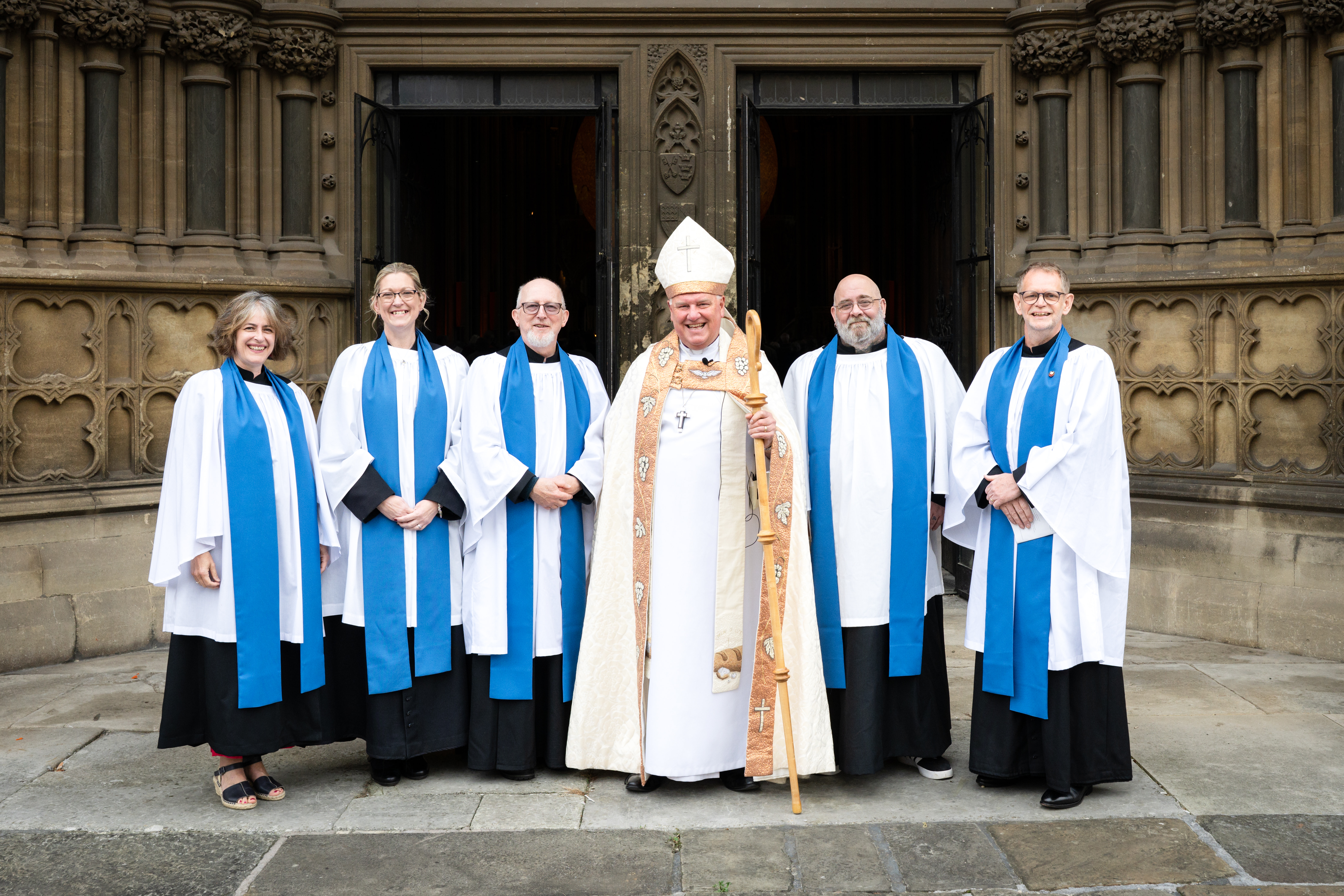 The five new lay ministers, pictures with Bishop Neil