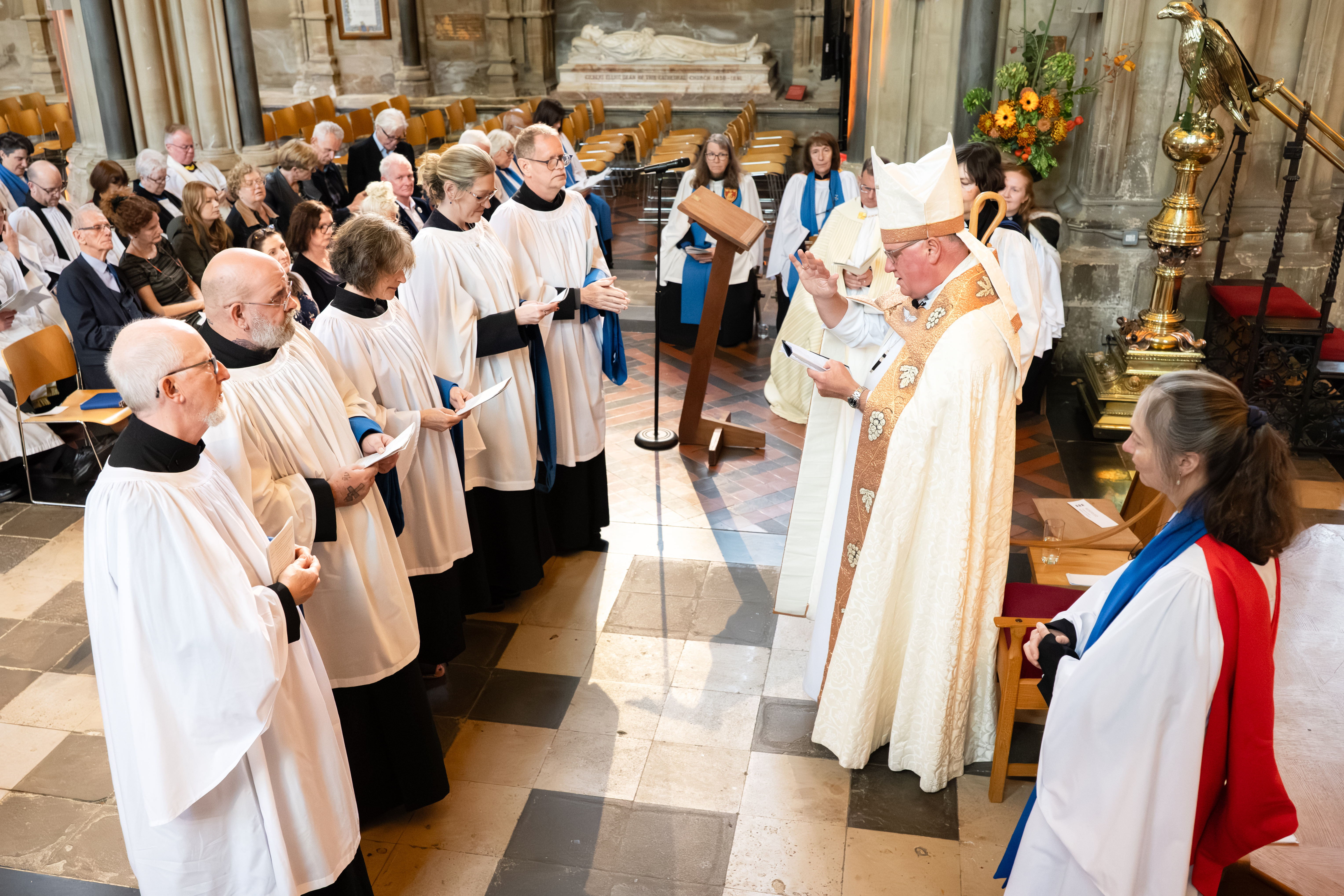 The five new Lay Ministers stood at the front of the Church