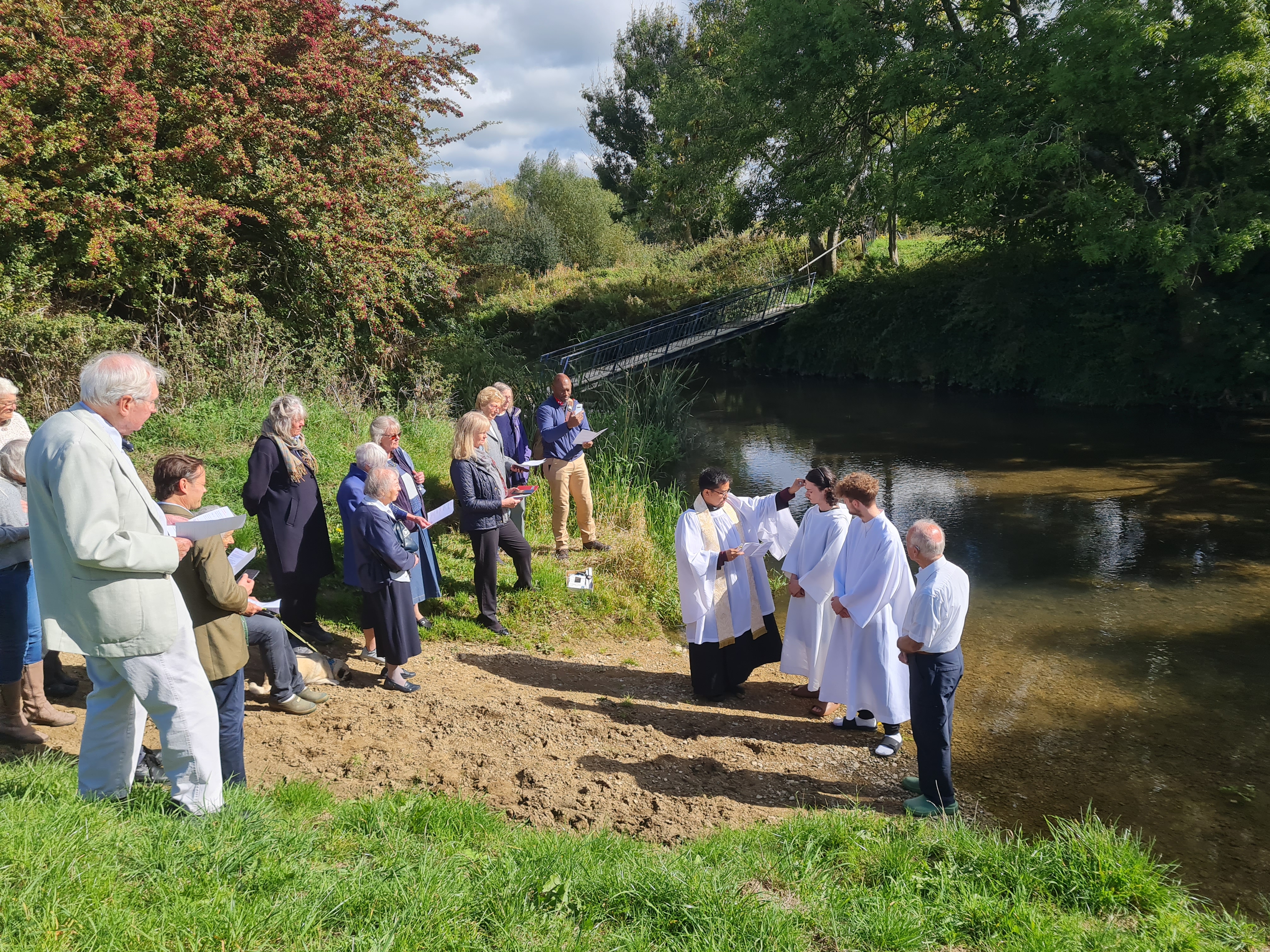 Little Somerford baptism at the river