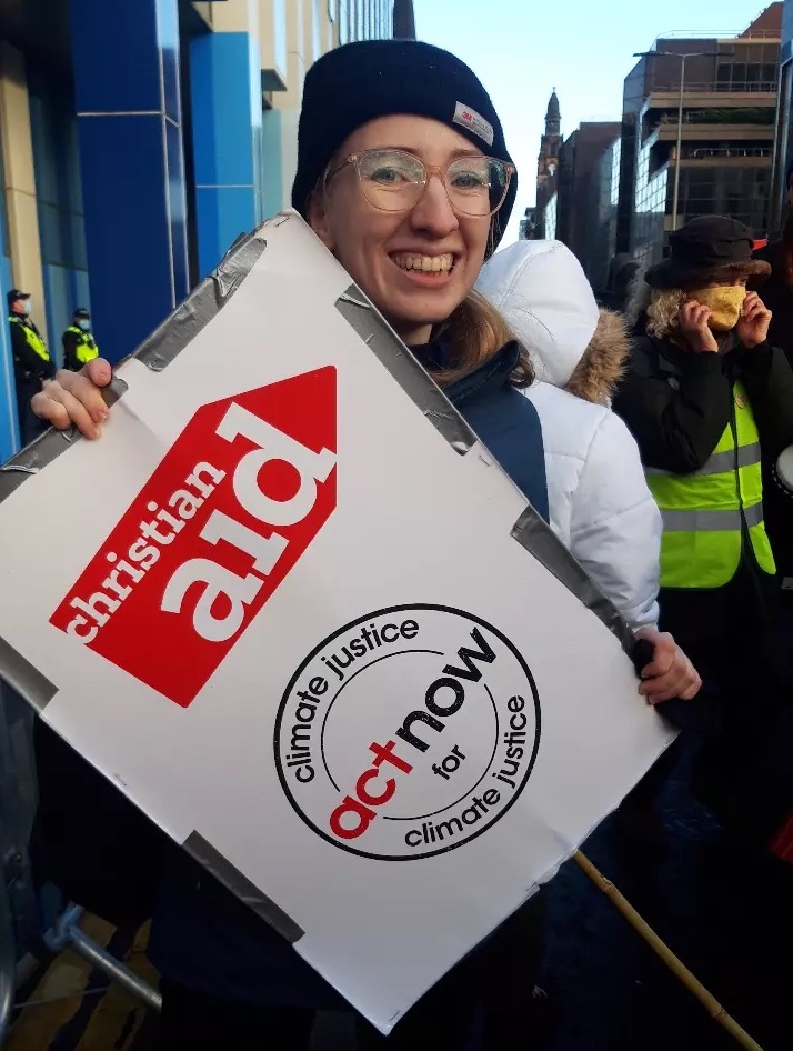 Beth John at a march