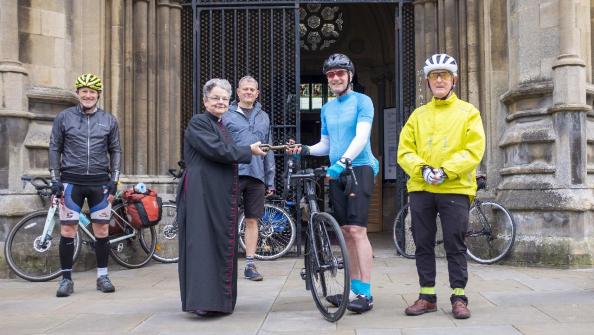 Open Bishop of Swindon joins Cathedrals Cycle Route relay